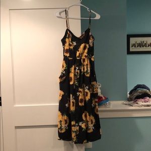 Black and Yellow Angashion Sunflower Dress Size XL
